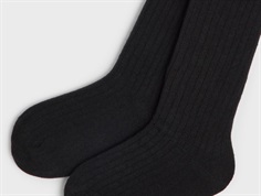 Name It black rib strømpebukser bomuld (2-pak)